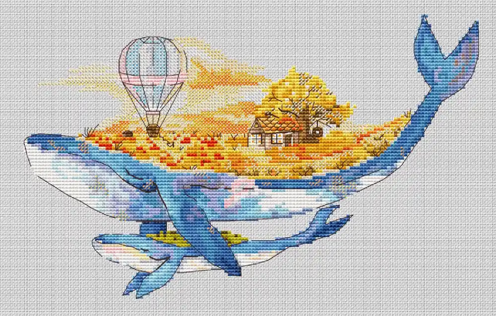 Whale Morning - PDF Cross Stitch Pattern Instant Buy