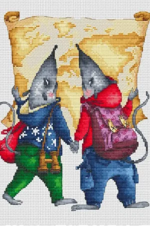 Deal Mouse Travellers - PDF Cross Stitch Pattern