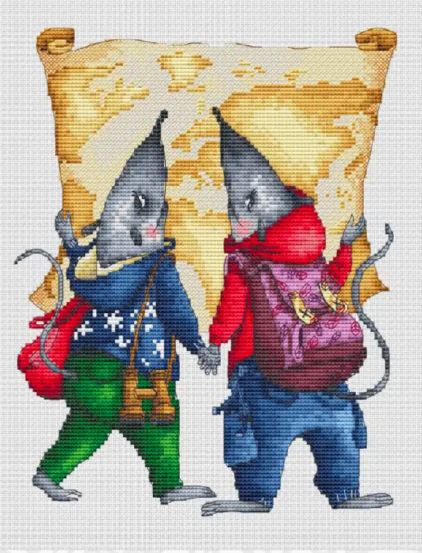 Deal Mouse Travellers - PDF Cross Stitch Pattern