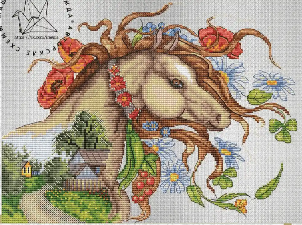 Hot Deal Summer Horse 2 - PDF Cross Stitch Pattern
