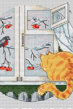 Cat at the Window - PDF Cross Stitch Pattern Wholesale