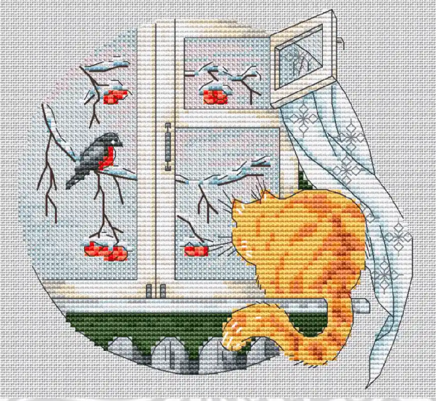 Cat at the Window - PDF Cross Stitch Pattern Wholesale