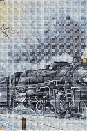 Express Delivery Christmas Train  - PDF Cross Stitch Pattern