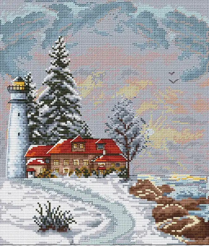 Winter Lighthouse. Christmas - PDF Cross Stitch Pattern New Arrival