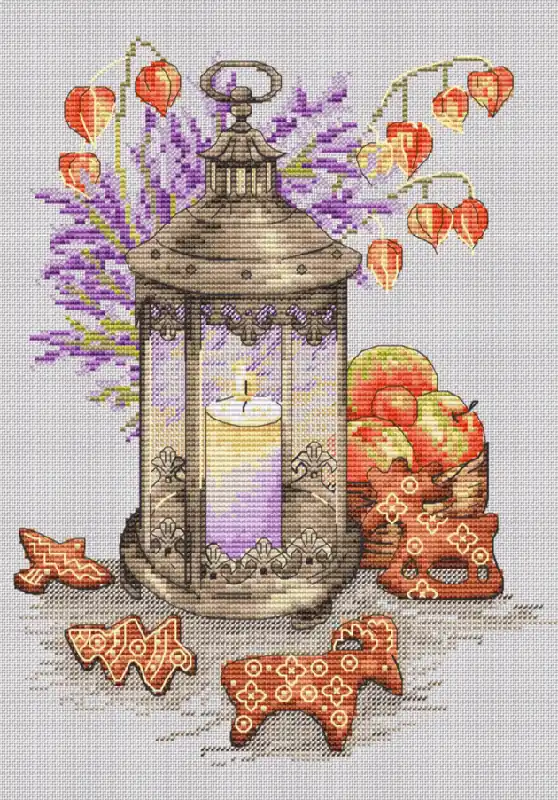 Lantern with Gingerbread - PDF Cross Stitch Pattern Affordable