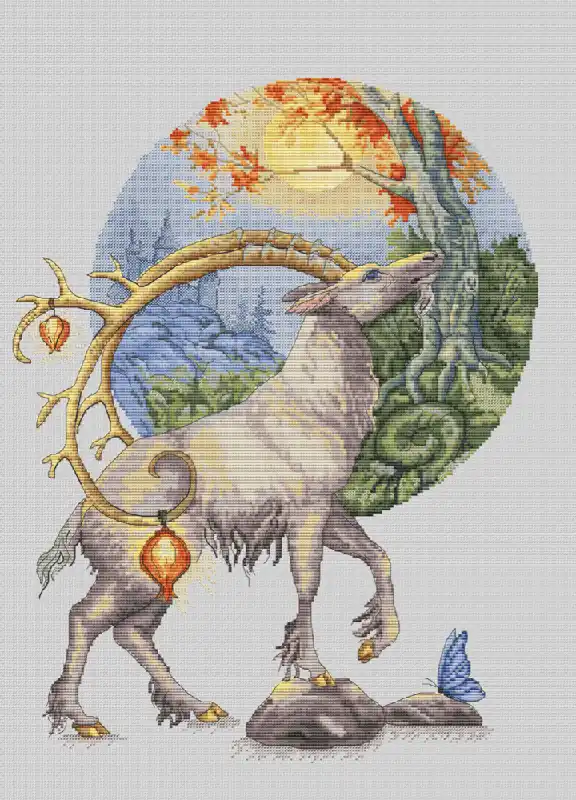 Budget Fantasy Deer. Aldeberan Constellation - PDF Cross Stitch Pattern