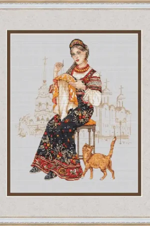 Flash Sale Embroidery with Cat - PDF Cross Stitch Pattern
