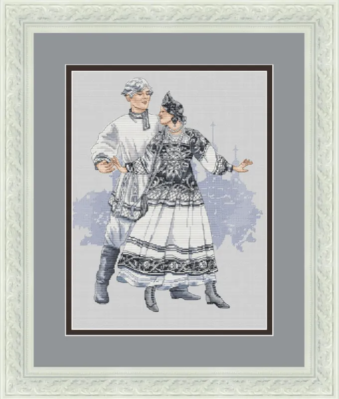Black Dress Ethnic Dance - PDF Cross Stitch Pattern Weekend Sale