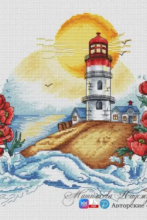 Buy Online Lighthouse on the Hill - PDF Cross Stitch Pattern