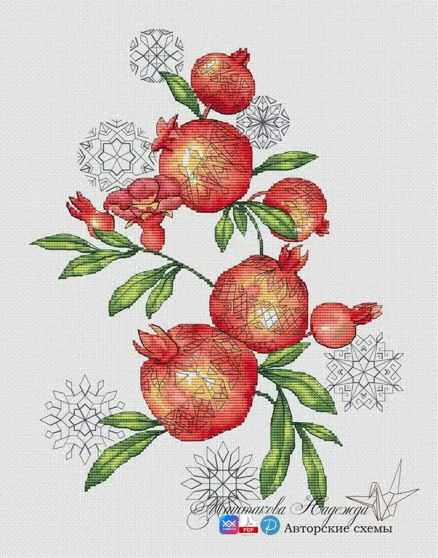 Pomegranate - PDF Cross Stitch Pattern Final Sale