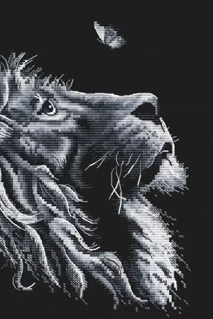 Hassle-Free Returns Monochrome Leo - PDF Cross Stitch Pattern