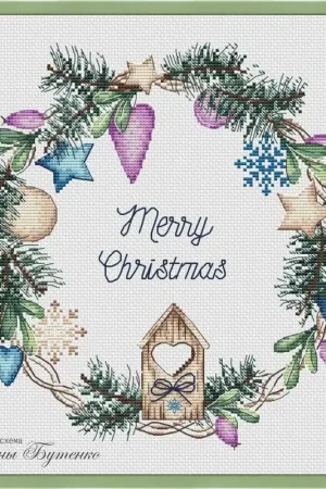 Christmas Wreath - PDF Cross Stitch Pattern Markdown