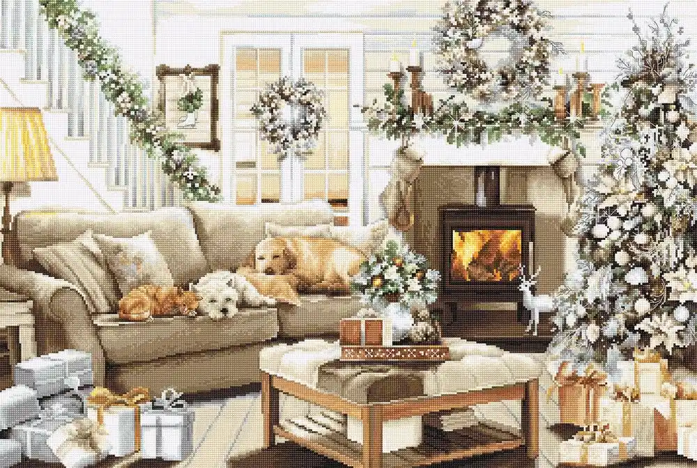 Crafted Dreaming of a White Christmas B2393L Counted Cross-Stitch Kit