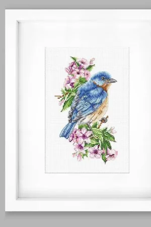 One Day Deal Blue bird on the branch B1198L Counted Cross-Stitch Kit