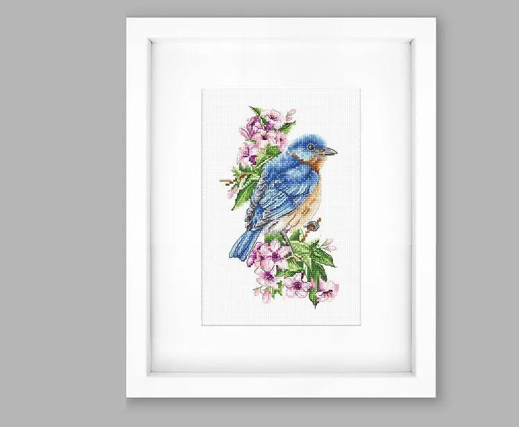 One Day Deal Blue bird on the branch B1198L Counted Cross-Stitch Kit