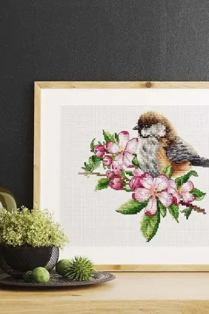 The tit on the branch B1194L Counted Cross-Stitch Kit Top Rated