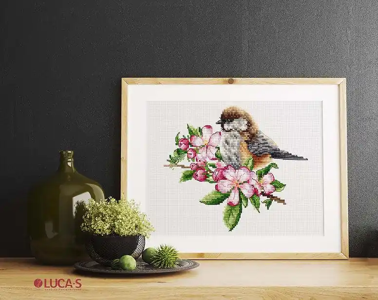 The tit on the branch B1194L Counted Cross-Stitch Kit Top Rated