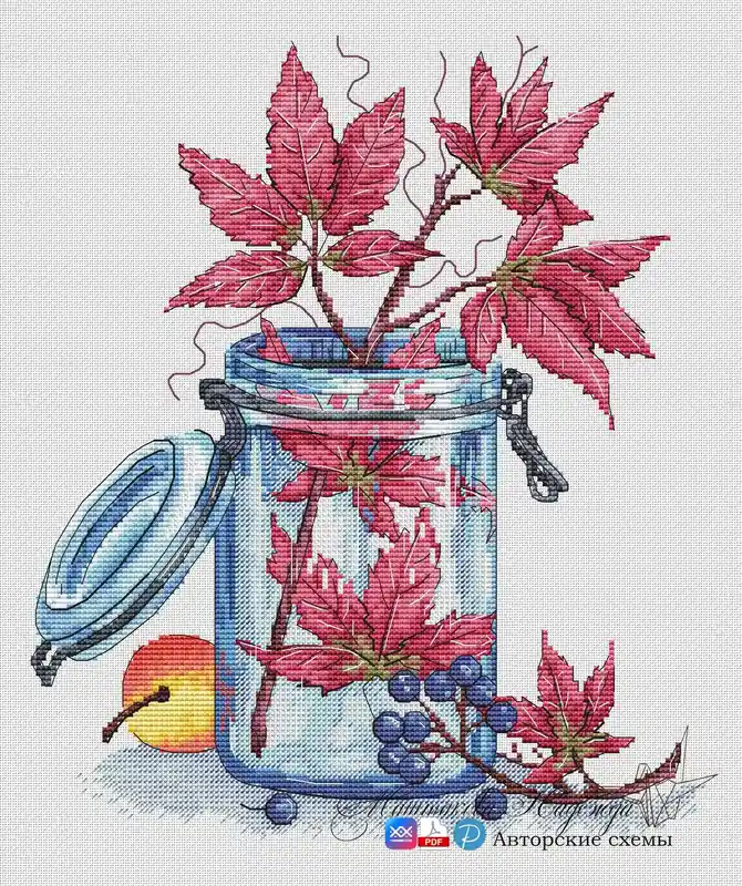 Original Wild Grapes - PDF Cross Stitch Pattern