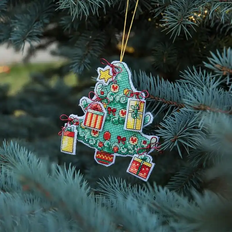 Same Day Shipping Christmas tree toy. Plastic Canvas Cross-stitch kit T-05C