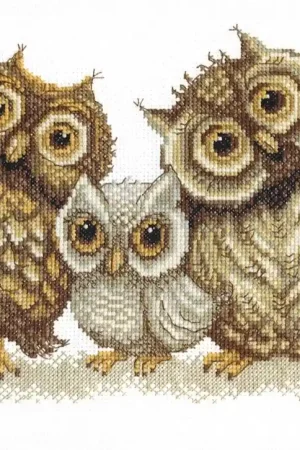BT-067C Counted cross stitch kit Crystal Art "Family of owls" Final Sale