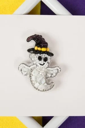 BP-333C Beadwork kit for creating brooch Crystal Art "Ghost" Today Only