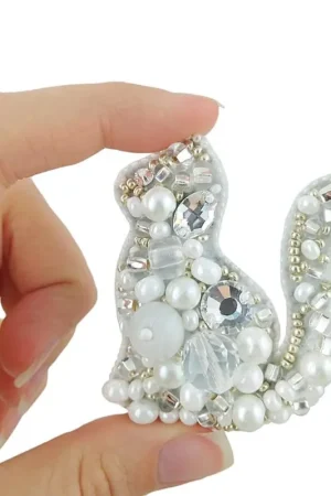 BP-220C Beadwork kit for creating brooch Crystal Art "Cat" Best Seller