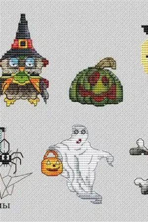 Halloween Sampler 2 - PDF Cross Stitch Pattern. Plastic Canvas Trending