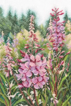 Raspberry candles of willowherbs M863 Counted Cross Stitch Kit Limited Offer