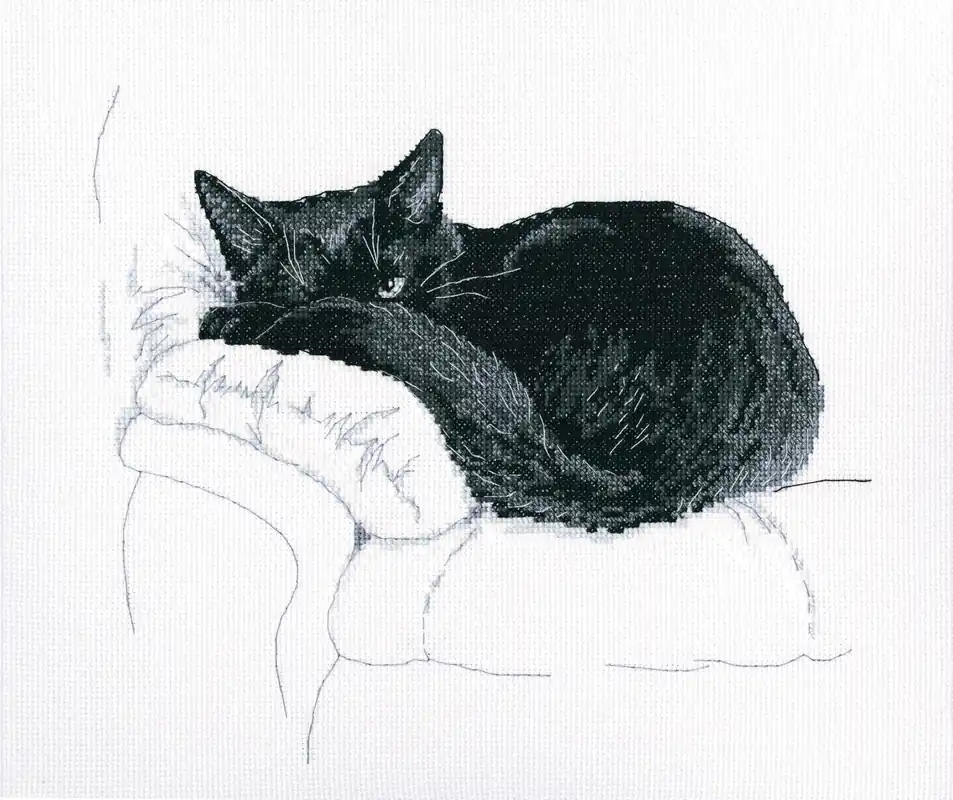Among black cats M668 Counted Cross Stitch Kit Exclusive