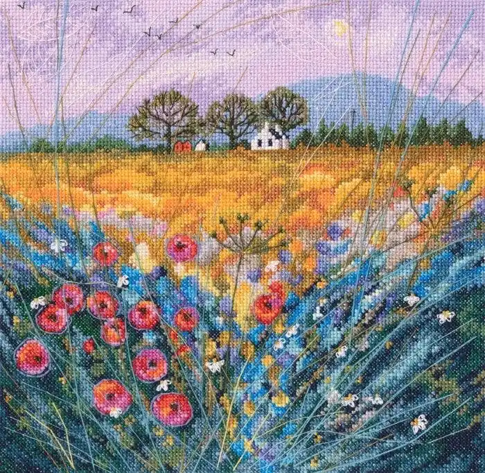 Holiday Sale Late harvest poppies M692 Counted Cross Stitch Kit