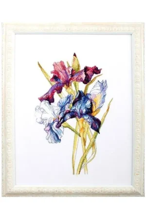 Free Returns Irises rainbow M580 Counted Cross Stitch Kit