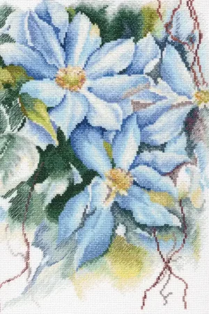 Blue clematis M546 Counted Cross Stitch Kit Must Have