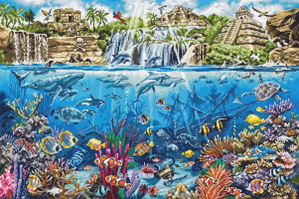 Viral Counted Cross Stitch Kit Pirate Island L8036