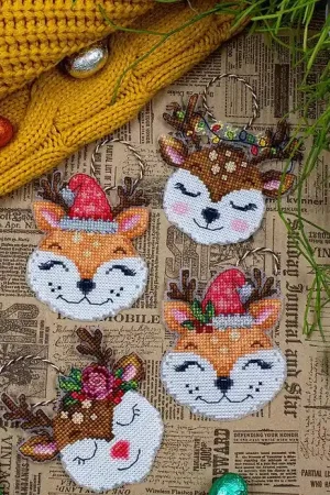 Foxes and Deer JK032L Counted Cross-Stitch Kit One Day Deal