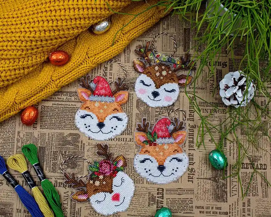 Foxes and Deer JK032L Counted Cross-Stitch Kit One Day Deal