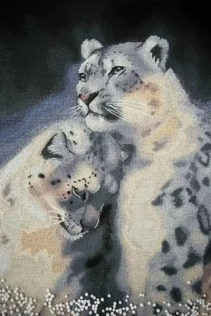 New Release Wild cat Snow Leopards - PDF Counted Cross Stitch Pattern