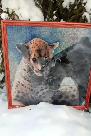 Cheap Wild cat Leopards - PDF Counted Cross Stitch Pattern