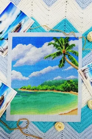 Instant Buy Tropical island - PDF Counted Cross Stitch Pattern