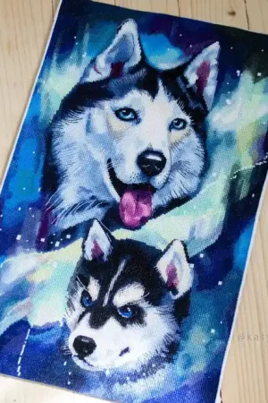 Next Day Delivery Northern Huskies - PDF Counted Cross Stitch Pattern