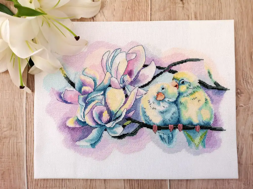 Lovebirds - PDF Counted Cross Stitch Pattern Hassle-Free Returns