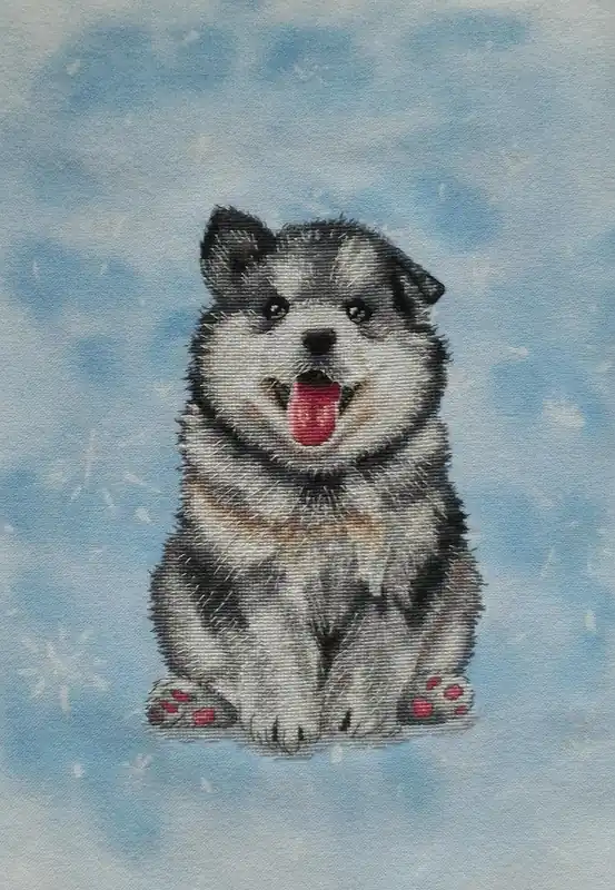 Don’t Miss Out Husky Puppy - PDF Counted Cross Stitch Pattern