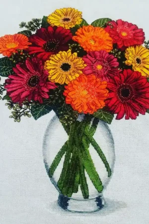 Modern Gerberas - PDF Counted Cross Stitch Pattern