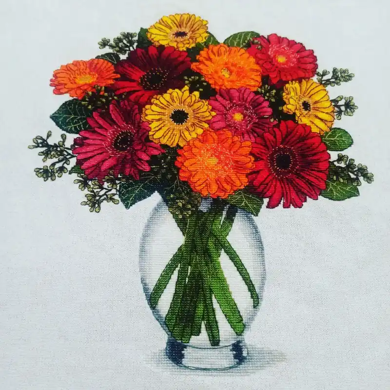 Modern Gerberas - PDF Counted Cross Stitch Pattern