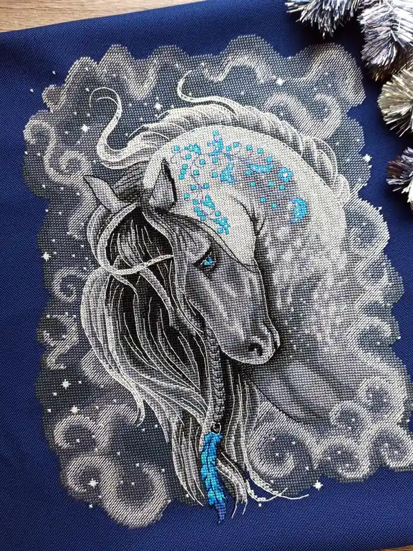 Save Now Frosty Horse - PDF Counted Cross Stitch Pattern