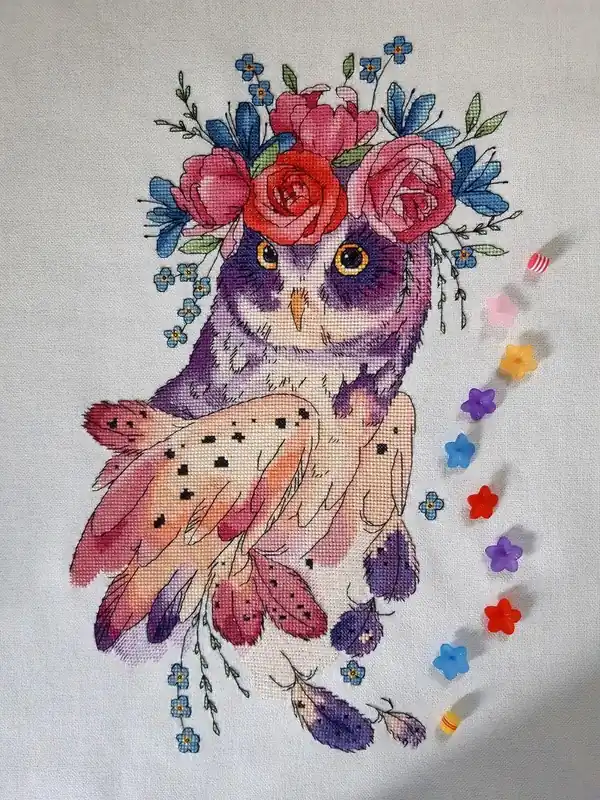 Flower Owl - PDF Counted Cross Stitch Pattern Trending