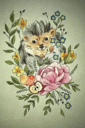Certified Flower Hedgehog - PDF Counted Cross Stitch Pattern