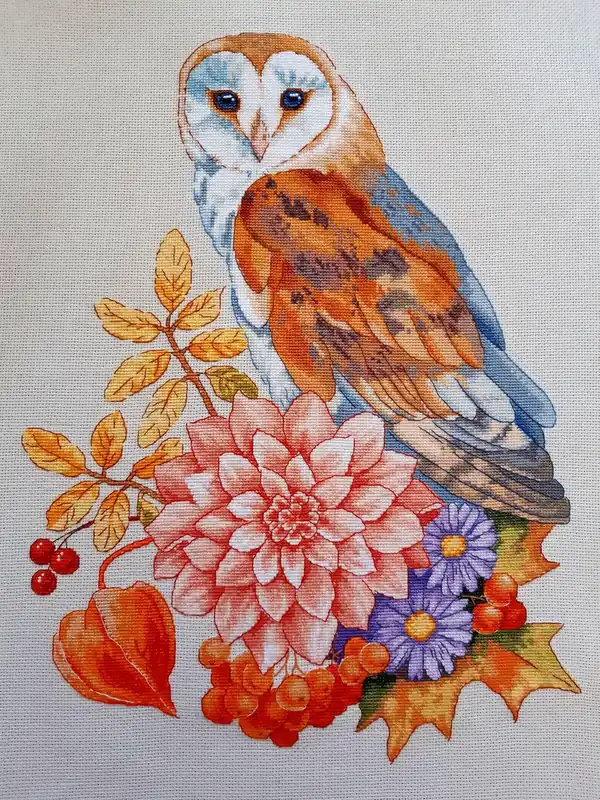 Autumn Owl - PDF Counted Cross Stitch Pattern Authentic