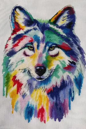 Animals in colors. Wolf - PDF Counted Cross Stitch Pattern Mega Sale