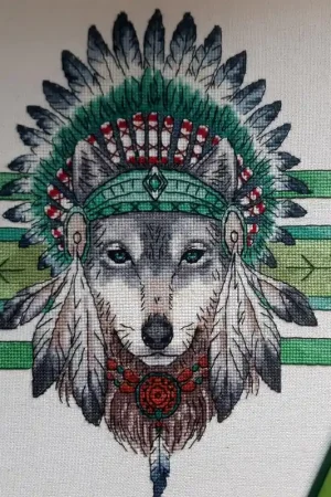 Amerindian Wolf - PDF Counted Cross Stitch Pattern Top Rated