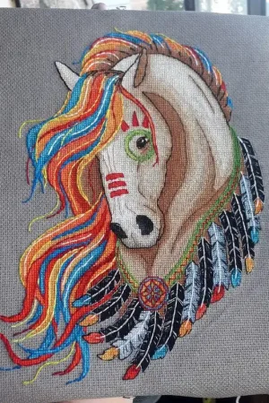 Don’t Miss Out Amerindian Mustang" (golden) - PDF Counted Cross Stitch Pattern